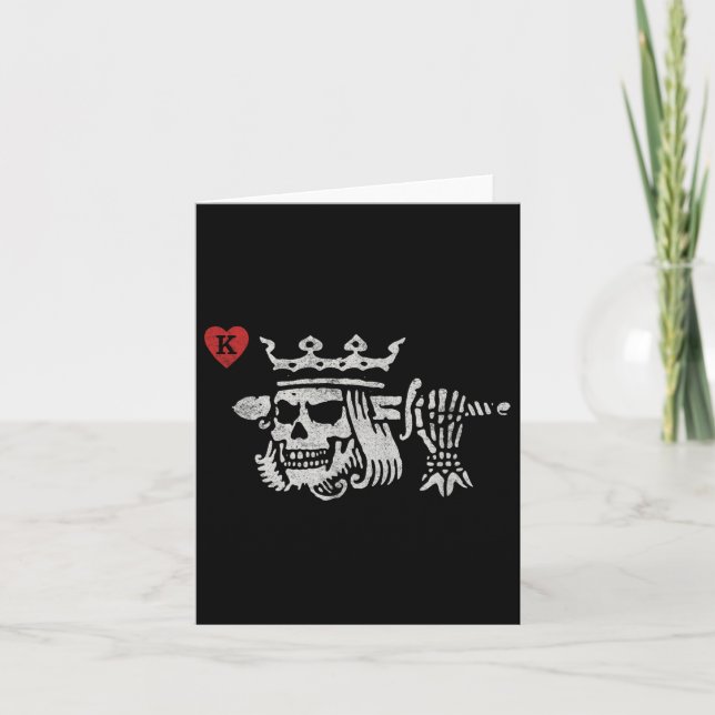 Suicide King Of Hearts Skull Wearing Crown Poker  Card (Front)