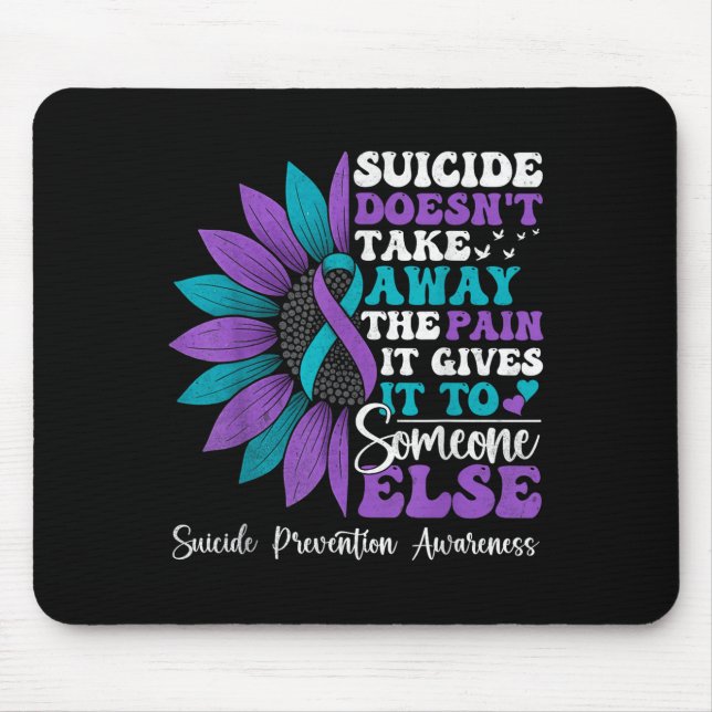 Suicide Pain Sunflower Suicide Prevention Awarenes Mouse Mat (Front)