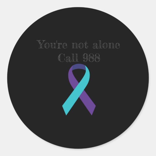 Suicide Prevention 988  Classic Round Sticker (Front)