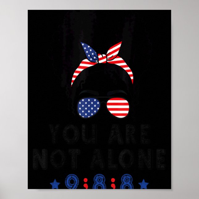 Suicide Prevention 988 Comma Messy Bun With Usa Fl Poster (Front)