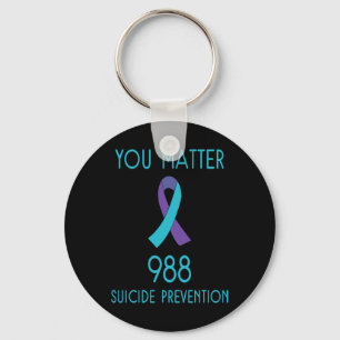 Suicide Prevention 988 Hotline Key Ring