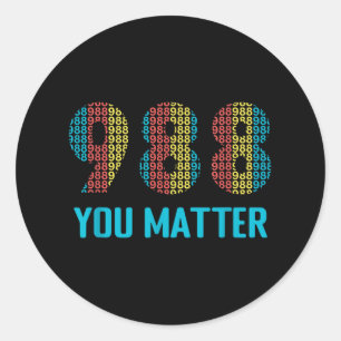 Suicide Prevention 988 Hotline Shirt Classic Round Sticker