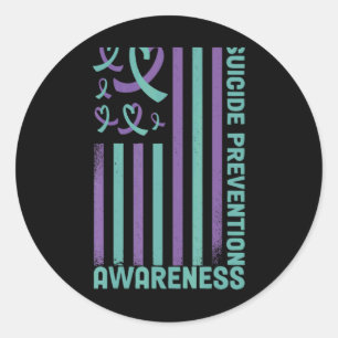 Suicide Prevention 988 Suicide Prevention Awarenes Classic Round Sticker