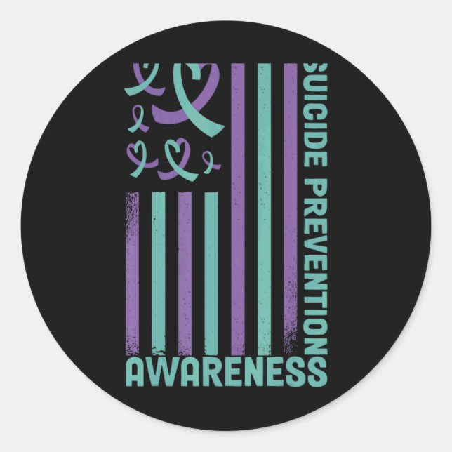 Suicide Prevention 988 Suicide Prevention Awarenes Classic Round Sticker (Front)