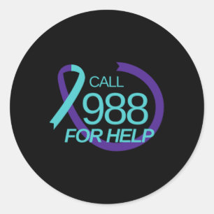 Suicide Prevention 988 Suicide Prevention Depressi Classic Round Sticker
