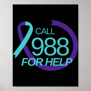 Suicide Prevention 988 Suicide Prevention Depressi Poster