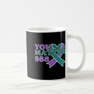 Suicide Prevention 988 You Problem Awareness Ribbo Coffee Mug
