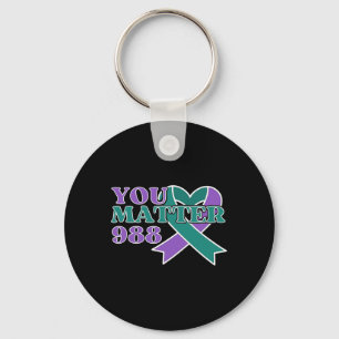 Suicide Prevention 988 You Problem Awareness Ribbo Key Ring