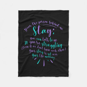 Suicide Prevention Advocate Person Behind The Caus Fleece Blanket