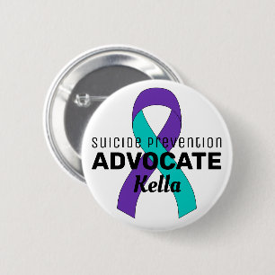 Suicide Prevention Advocate Ribbon White Button