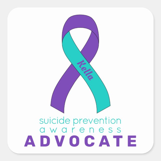 Suicide Prevention Advocate White Square Sticker (Front)