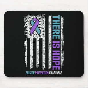 Suicide Prevention American Flag Hope Suicide Awar Mouse Mat