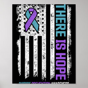 Suicide Prevention American Flag Hope Suicide Awar Poster