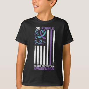 Suicide Prevention American Flag Suicide Awareness T-Shirt