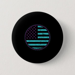 Suicide Prevention American Flag Wear Teal Purple  6 Cm Round Badge
