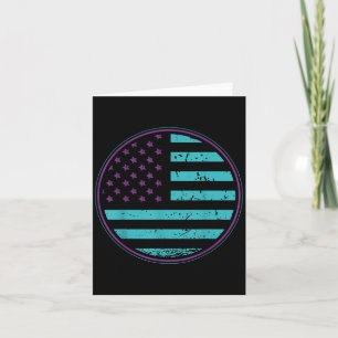 Suicide Prevention American Flag Wear Teal Purple Card