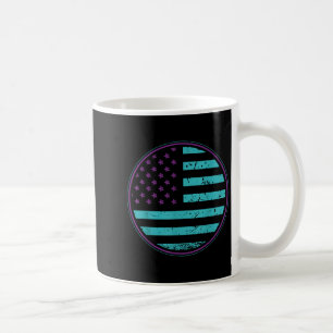 Suicide Prevention American Flag Wear Teal Purple  Coffee Mug