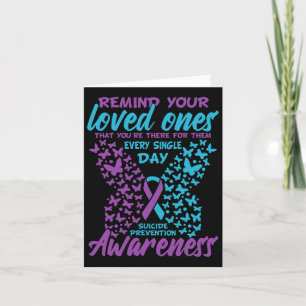 Suicide Prevention And Awareness Suicide Ribbon Te Card