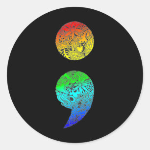 Suicide Prevention And Depression Awareness Semi C Classic Round Sticker