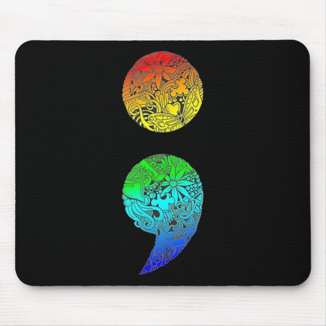 Suicide Prevention And Depression Awareness Semi C Mouse Mat (Front)