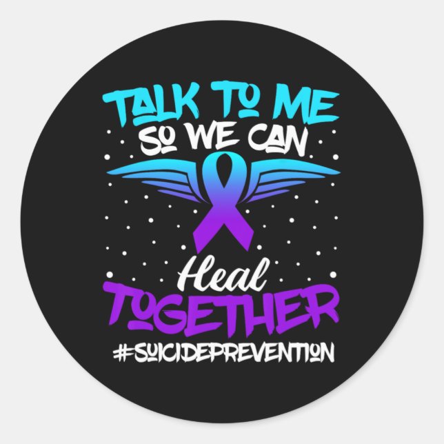 Suicide Prevention Awareness 988 Mental Health Sup Classic Round Sticker (Front)