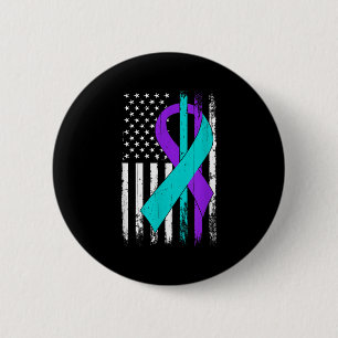 Suicide Prevention Awareness American Flag  6 Cm Round Badge