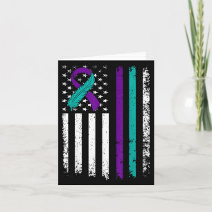 Suicide Prevention Awareness American Flag Ribbon Card