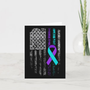 Suicide Prevention Awareness American Flag Ribbon  Card