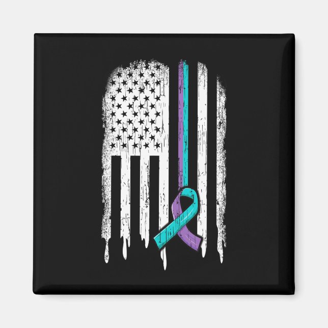Suicide Prevention Awareness American Flag Ribbon  Magnet (Front)