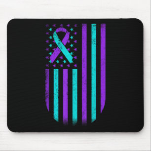 Suicide Prevention Awareness American Flag Support Mouse Mat