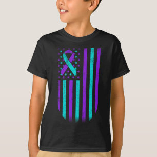 Suicide Prevention Awareness American Flag Support T-Shirt