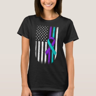 Suicide Prevention Awareness American Flag Support T-Shirt
