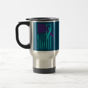 Suicide Prevention Awareness American Flag Travel Mug