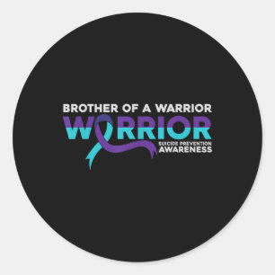 Suicide Prevention Awareness Brother Of A Warrior Classic Round Sticker