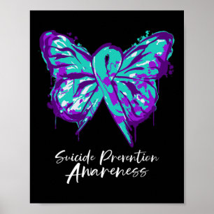 Suicide Prevention Awareness Butterfly Ribbon 1 Poster