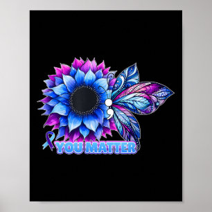 Suicide Prevention Awareness Butterfly Semicolon Poster