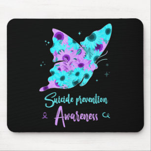 Suicide Prevention Awareness Butterfly Sunflower P Mouse Mat