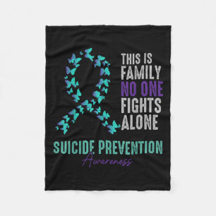 Suicide Prevention Awareness Butterfly Teal Purple Fleece Blanket