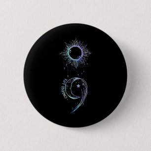 Suicide Prevention Awareness Choose Life Semicolon 6 Cm Round Badge