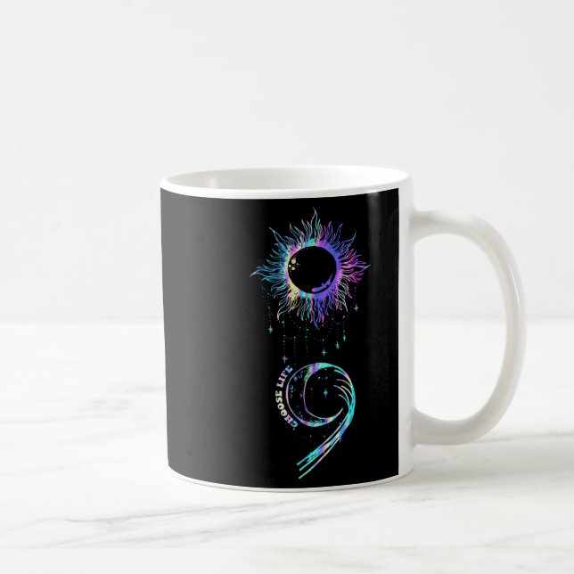 Suicide Prevention Awareness Choose Life Semicolon Coffee Mug (Right)
