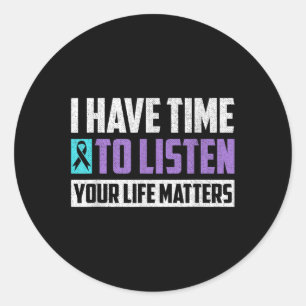 Suicide Prevention Awareness Classic Round Sticker