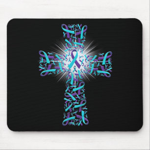 Suicide Prevention Awareness Cross Mouse Mat