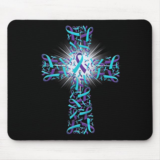 Suicide Prevention Awareness Cross  Mouse Mat (Front)