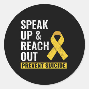 Suicide Prevention Awareness Day Yellow Ribbon Classic Round Sticker