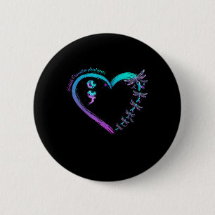 Suicide Prevention Awareness Dragonfly Heart Love 6 Cm Round Badge