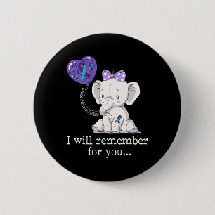 Suicide Prevention Awareness Elephant 6 Cm Round Badge