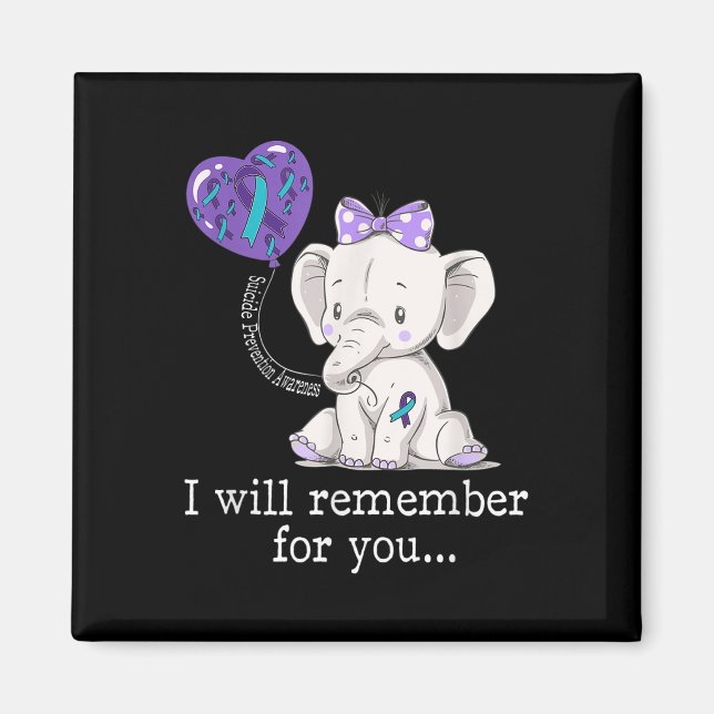 Suicide Prevention Awareness Elephant  Magnet (Front)