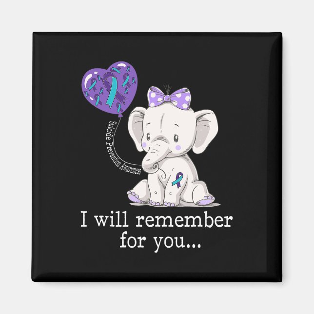 Suicide Prevention Awareness Elephant  Magnet (Front)