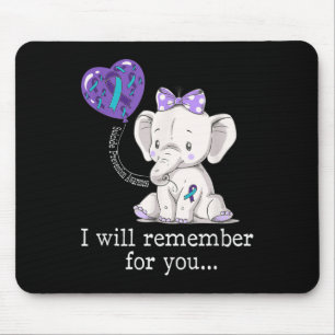 Suicide Prevention Awareness Elephant Mouse Mat