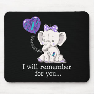 Suicide Prevention Awareness Elephant Mouse Mat